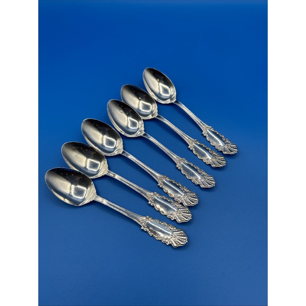 Watson Coronado Sterling Silver Demitasse Spoons Set of 6 Silver Floral Ornate - Picture 7 of 7